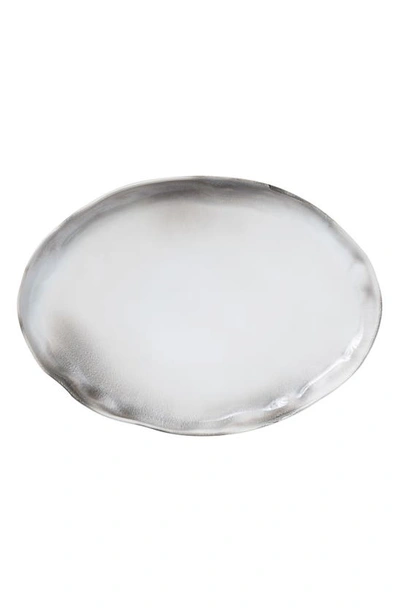Vietri Large Aurora Stoneware Platter In Ash