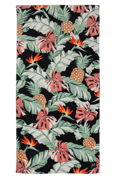 Slowtide Makai Beach Towel In Black