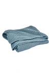 Matouk Orla Cotton & Wool Throw Blanket In Sea