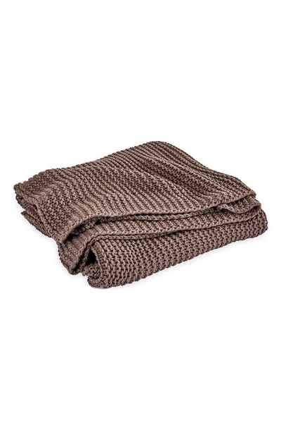 Matouk Orla Cotton & Wool Throw Blanket In Walnut