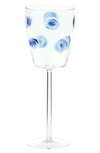 Vietri Drop Wine Glass In Blue