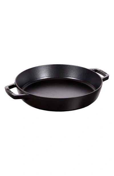 Staub 13-inch Enameled Cast Iron Double Handle Fry Pan In Black