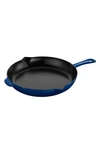 Staub 12-inch Enameled Cast Iron Fry Pan In Dark Blue