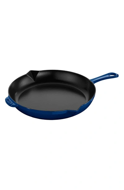 Staub 12-inch Enameled Cast Iron Fry Pan In Dark Blue