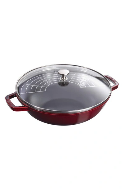 Staub Enameled Cast Iron 4.5-qt. Perfect Pan With Lid In Grenadine