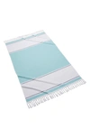 Kassatex Glendale Colorblock Fringed Beach Towel In Turquoise