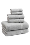 Kassatex Mateo 6-piece Bath Towel, Hand Towel & Washcloth Set In Platinum