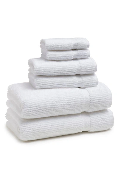 Kassatex Mateo 6-piece Bath Towel, Hand Towel & Washcloth Set In White