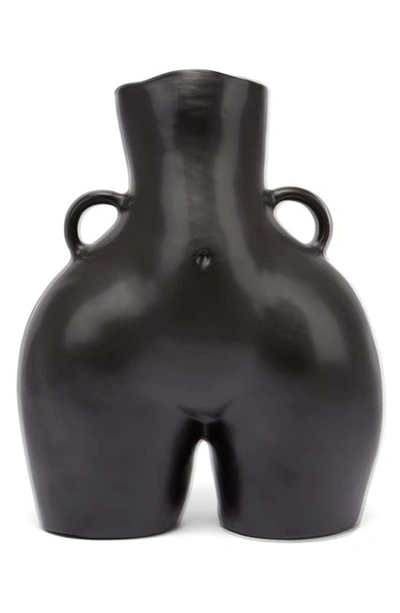 Anissa Kermiche Love Handles Vase In Black Matte Glaze