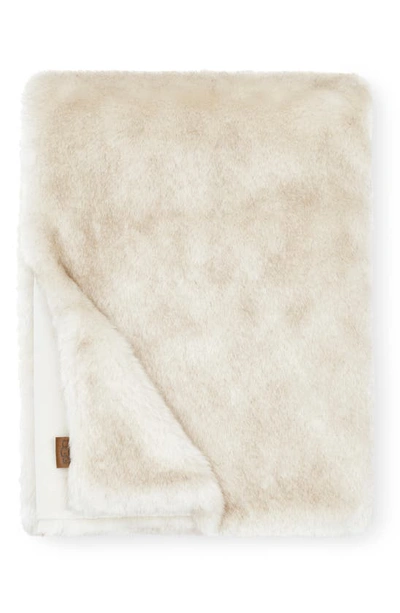 Ugg Firn Faux Fur Throw Blanket In Natural