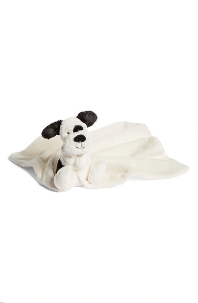 Jellycat Dog Soother Blanket In Black And Cream