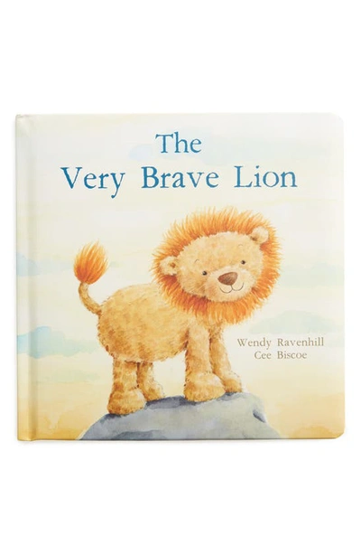 Jellycat 'the Very Brave Lion' Board Book In Yellow Multi