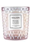 Voluspa Rose Colored Glasses Embossed Glass Candle 6.5 Oz.