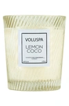 Voluspa Macaron Classic Textured Glass Candle, 6.5 oz In Lemon Coco