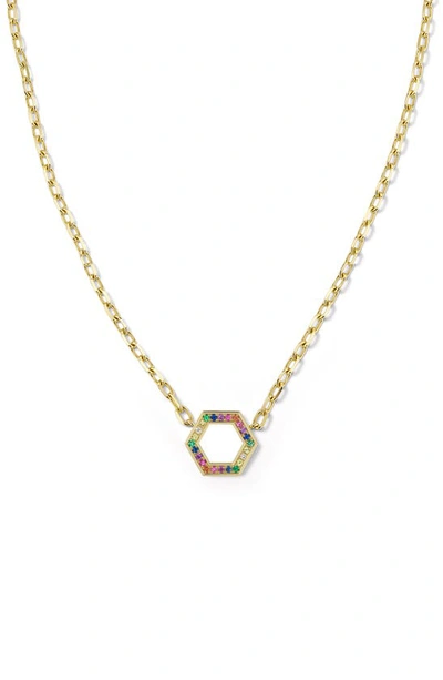 Harwell Godfrey Rainbow Pendant Necklace In Yellow Gold/ Pearl
