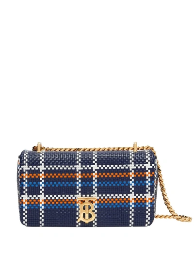 Burberry Small Lola Latticed Leather Bag In Blue