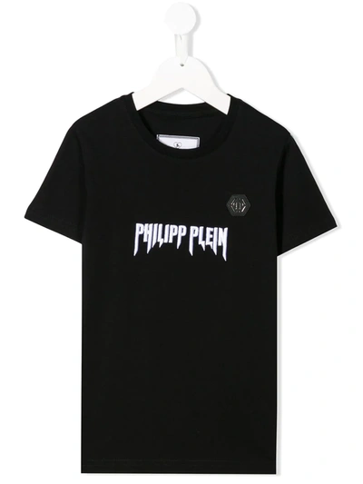 Philipp Plein Kids' Rock Pp T-shirt In Black