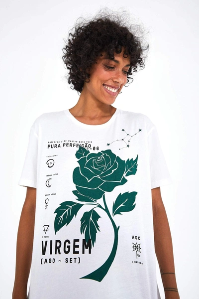 Farm Rio Zodiac Virgo T-shirt In Off-white