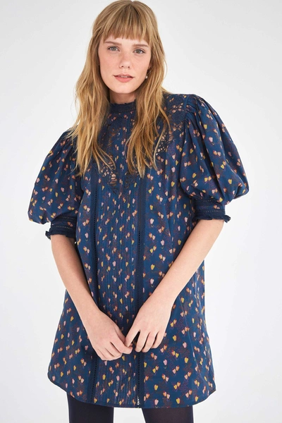 Farm Rio Mini Cashew Dress In Navy