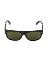 Ermenegildo Zegna 56mm Square Browline Sunglasses In Black