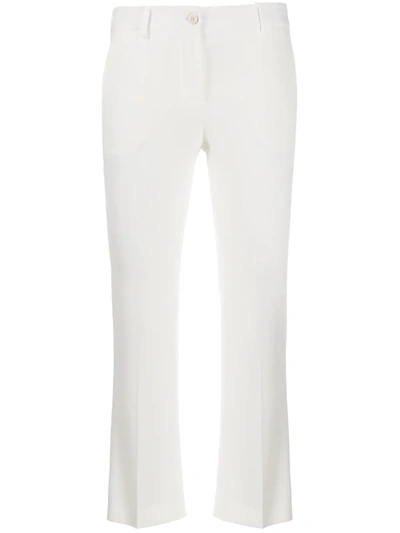 Alberto Biani Flared Pants Gabardine Stretch Cotton In White