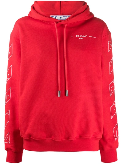 Off-white Red Puzzle Arrow Oversized Hoodie