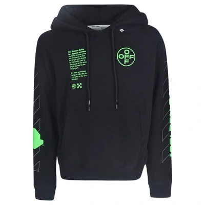 Pre-owned Off-white Arch Shapes Incompiuto Hoodie Black/brilliant Green