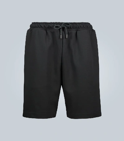 Fendi Intarsia Ff Motif Drawstring Shorts In Black