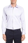 David Donahue Men's Trim-fit Micro Dobby Dress Shirt With French Cuffs In Lilac