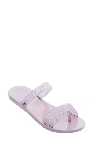 Melissa Love Lip Sparkle Ad Slide Sandal In Lilac Rubber