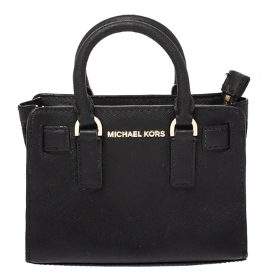 Pre-owned Michael Kors Michael  Black Leather Mini Dillon Crossbody Bag