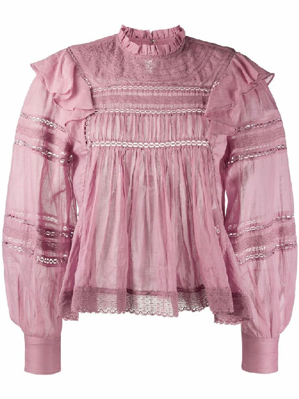 Isabel Marant Étoile Pink Cotton Blouse | ModeSens