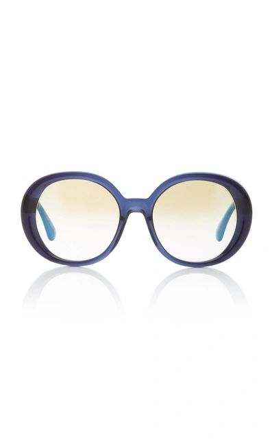 Oliver Peoples Leidy Acetate Round-frame Sunglasses In Navy