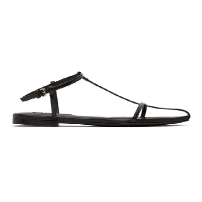 Jil Sander Black & White Pointy Toe Flat Sandals