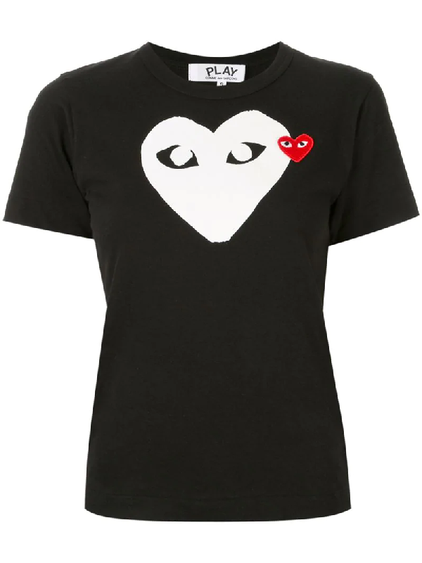 comme des garcons double heart tee