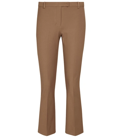 's Max Mara Umanita Cotton-blend Cigarette Trousers In Brown