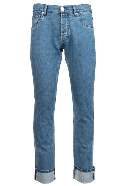 Prada Cuffed Bootcut Jeans In Blue