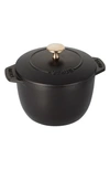Staub 1.5-quart Enameled Cast Iron Petite French/dutch Oven In Black