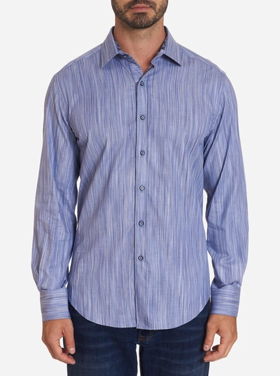 Robert Graham Vandoorne Cotton Stretch Yarn-dyed Stripe Classic Fit Button-up Shirt In Blue