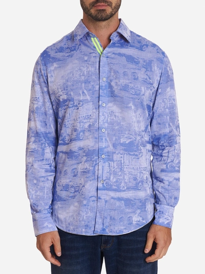 Robert Graham Summer Cruising Limited Edition Cotton-blend Jacquard Classic Fit Button-up Shirt In Blue