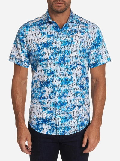 Robert Graham After Party Cotton Stretch Tied-dyed Skeleton Print Slim Fit Button-up Shirt