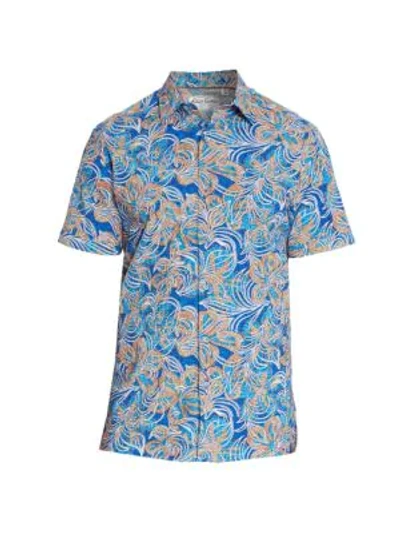 Robert Graham City Limits Cotton-blend Seersucker Floral Print Classic Fit Button-up Shirt In Multi