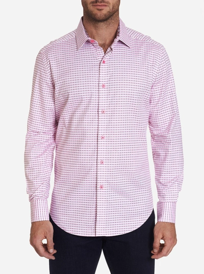 Robert Graham Russell Cotton Stretch Ombre Broken Stripe Classic Fit Button-up Shirt In Pink