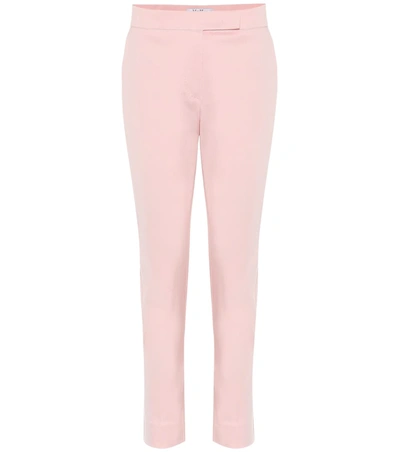 Max Mara Luana High-rise Slim Cotton Pants In Pink