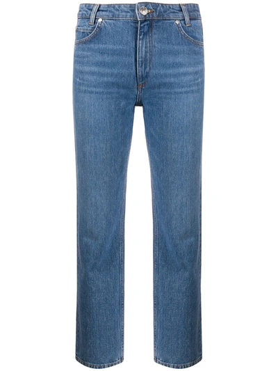 Sandro Womens Blue Jean Straight-leg High-rise Jeans 10
