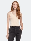 Amo Ribbed Cropped Tank Top In Peach