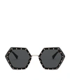 Valentino Garavani Embellished Hexagonal Sunglasses In Gold Grey