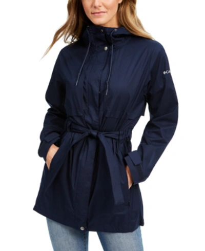 Columbia Women's Pardon My Trench Water-resistant Rain Jacket In Dark Nocturnal