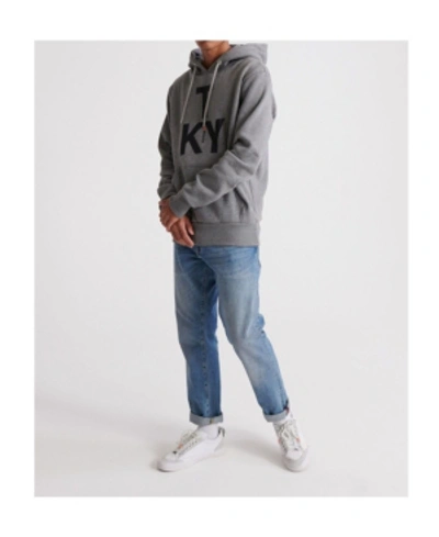 Superdry Men's Brand Language City Hooded Sweatshirt In Gray