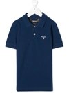 Barbour Tartan Piqué Embroidered Polo Shirt In Blue
